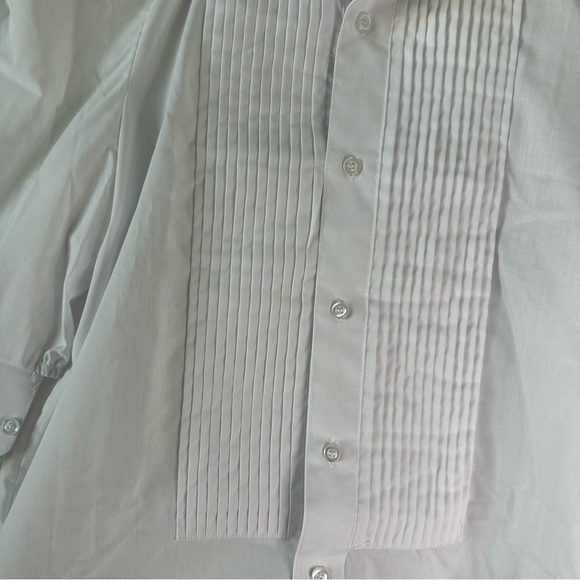 KMJ Bontina Tux White Ruffle Button Down Shirt SZ S - Picture 3 of 5